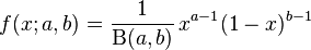 Beta distribution probability density function formula