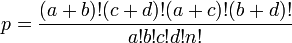 Probability for Fisher's exact test formula