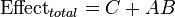 Total effect for a mediation model formula